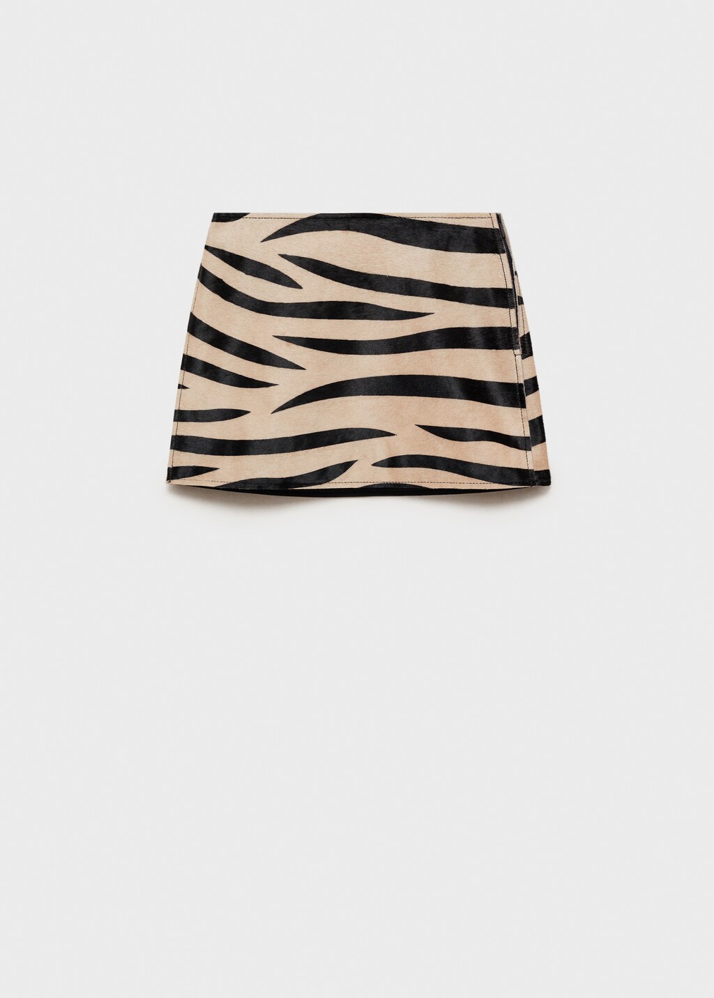 Zebra-print fur skirt - Black