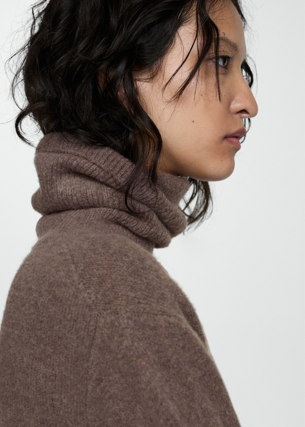 Turtleneck knit sweater - Light/Pastel Brown