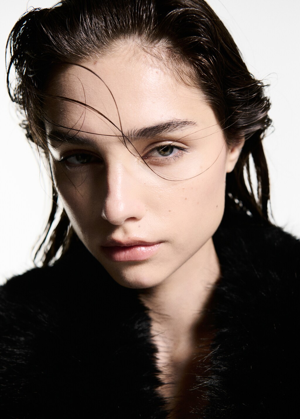 Butter wool coat with detachable collar - Light/Pastel Grey