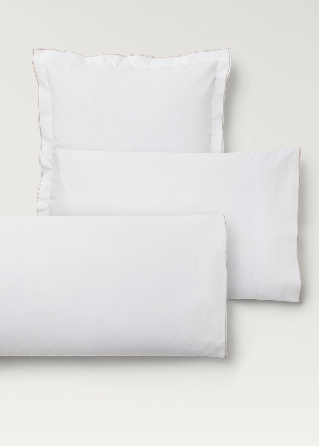 Cotton percale pillowcase with double overlock, 50x75 cm - Light/Pastel Grey