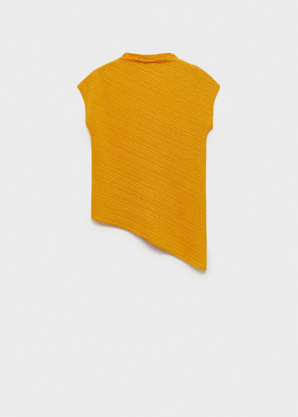 Asymmetrical textured top - Mustard