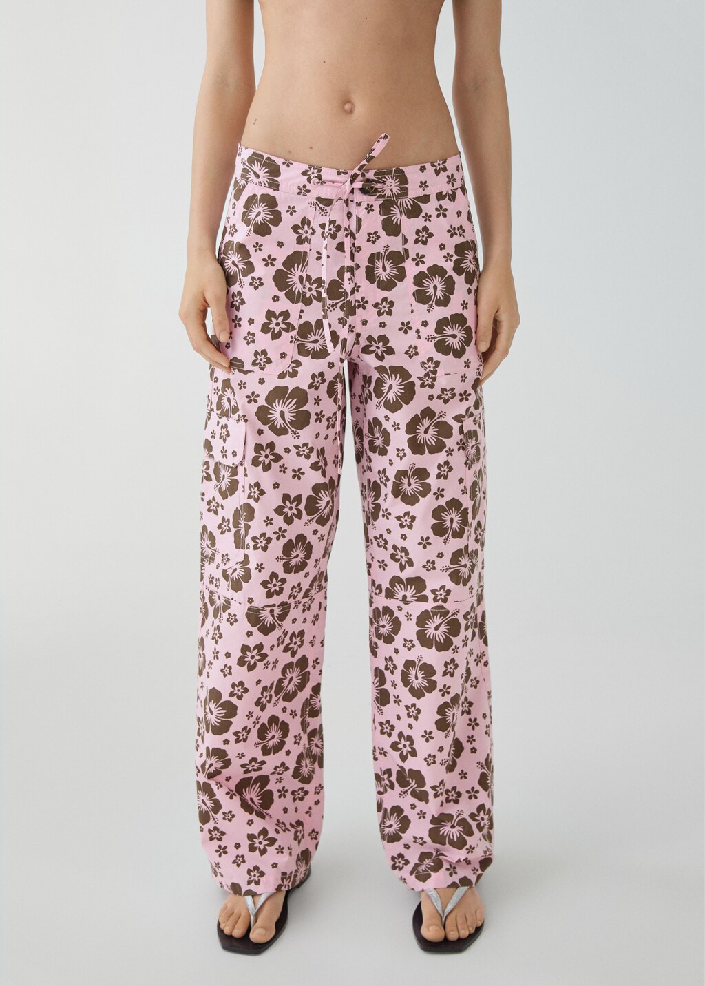 Flower print trousers - Pastel Pink