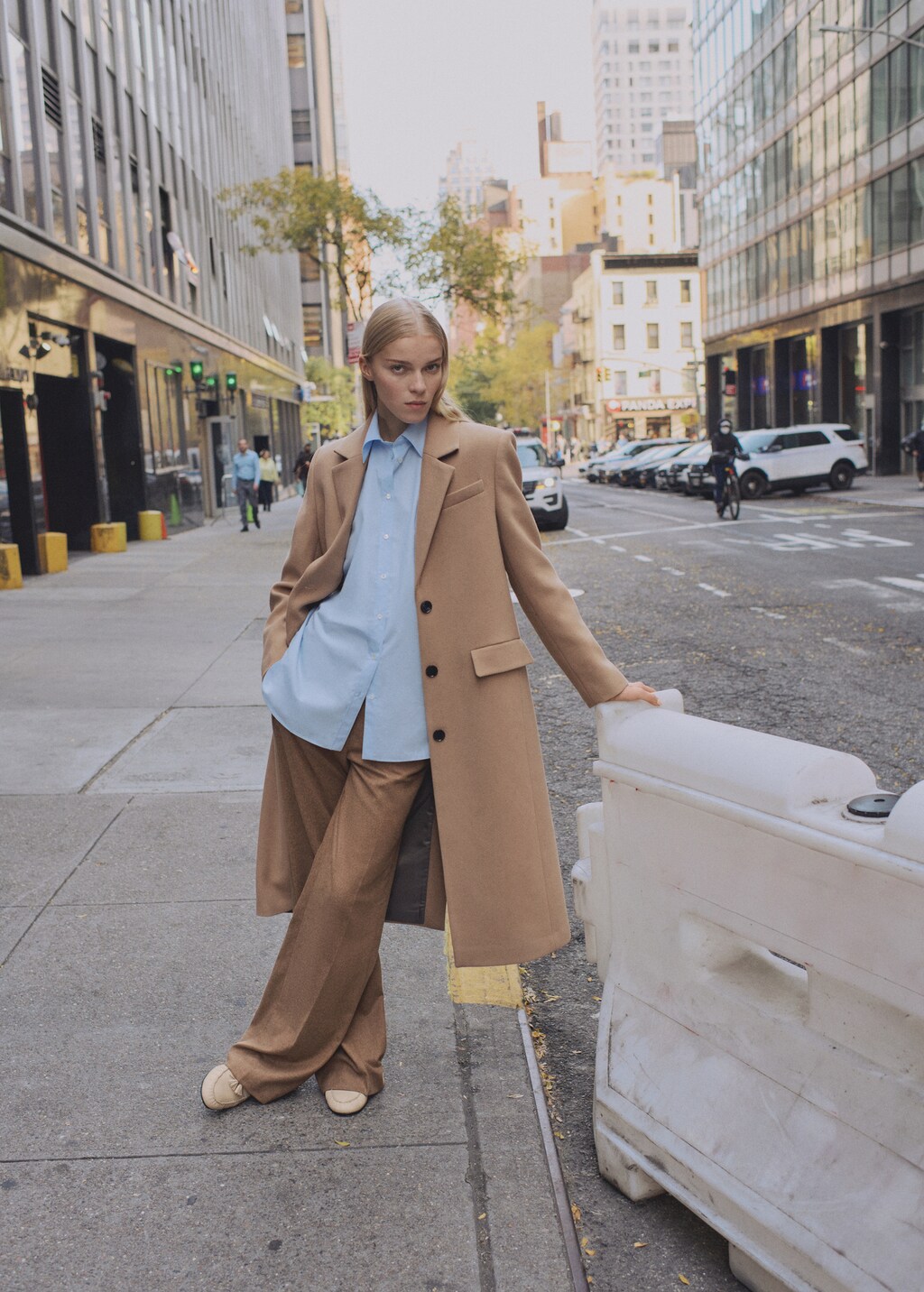 Long structured wool coat - Black