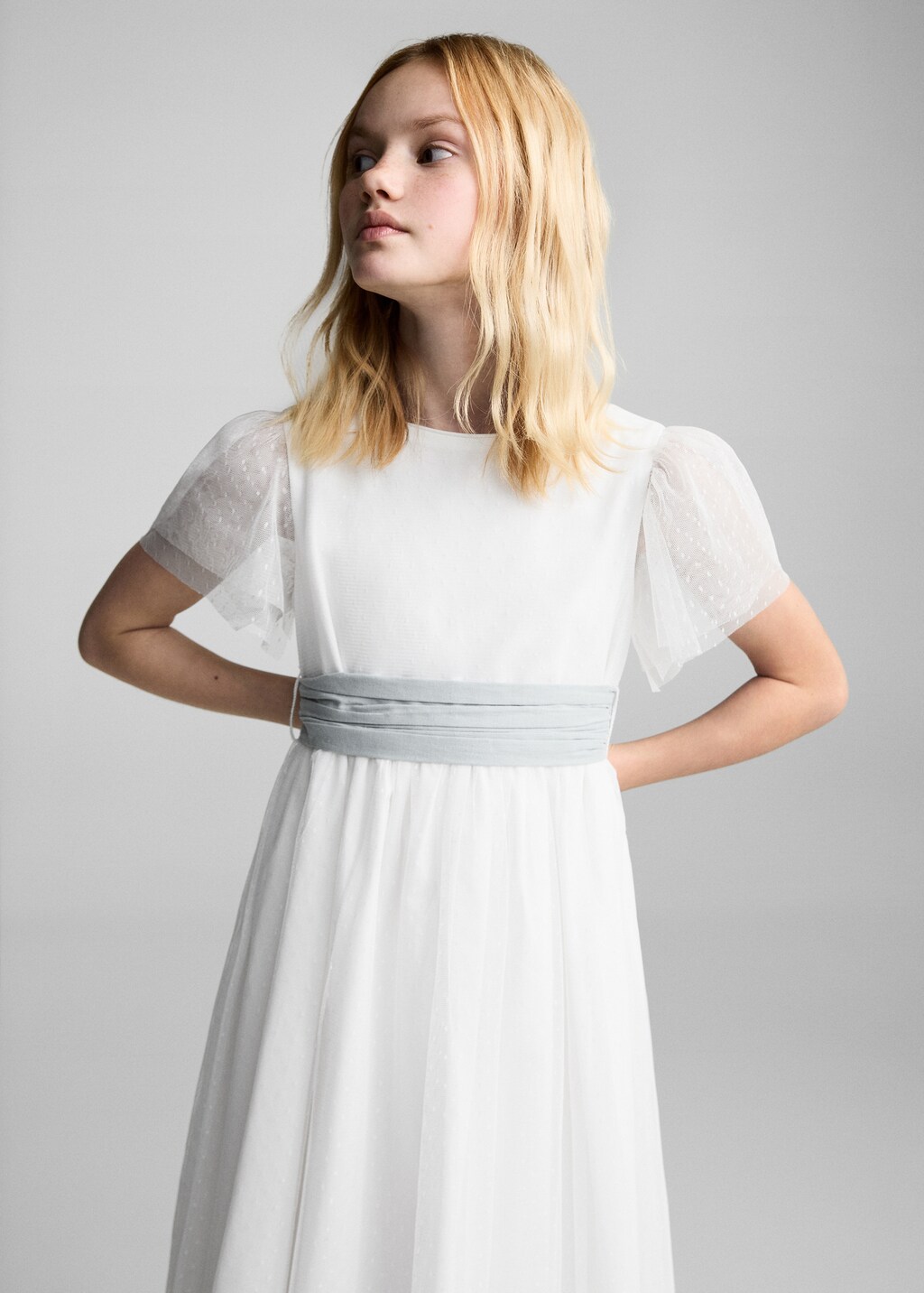 Bow Plumeti dress - White