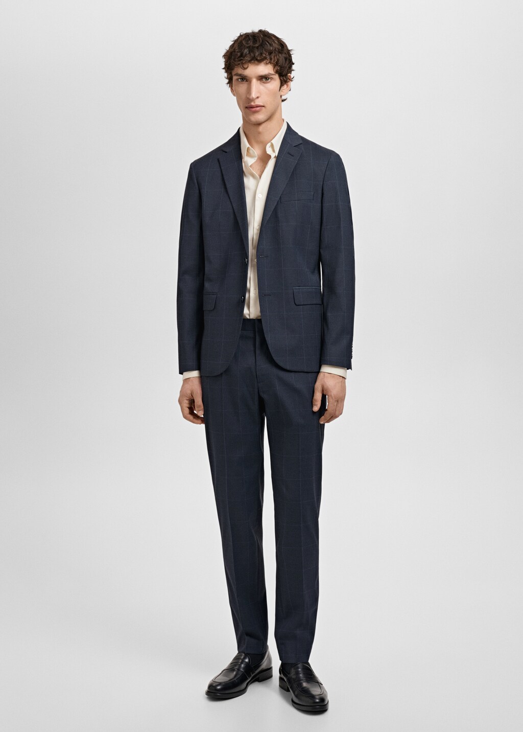 Super slim fit cotton stretch suit shirt - Brown