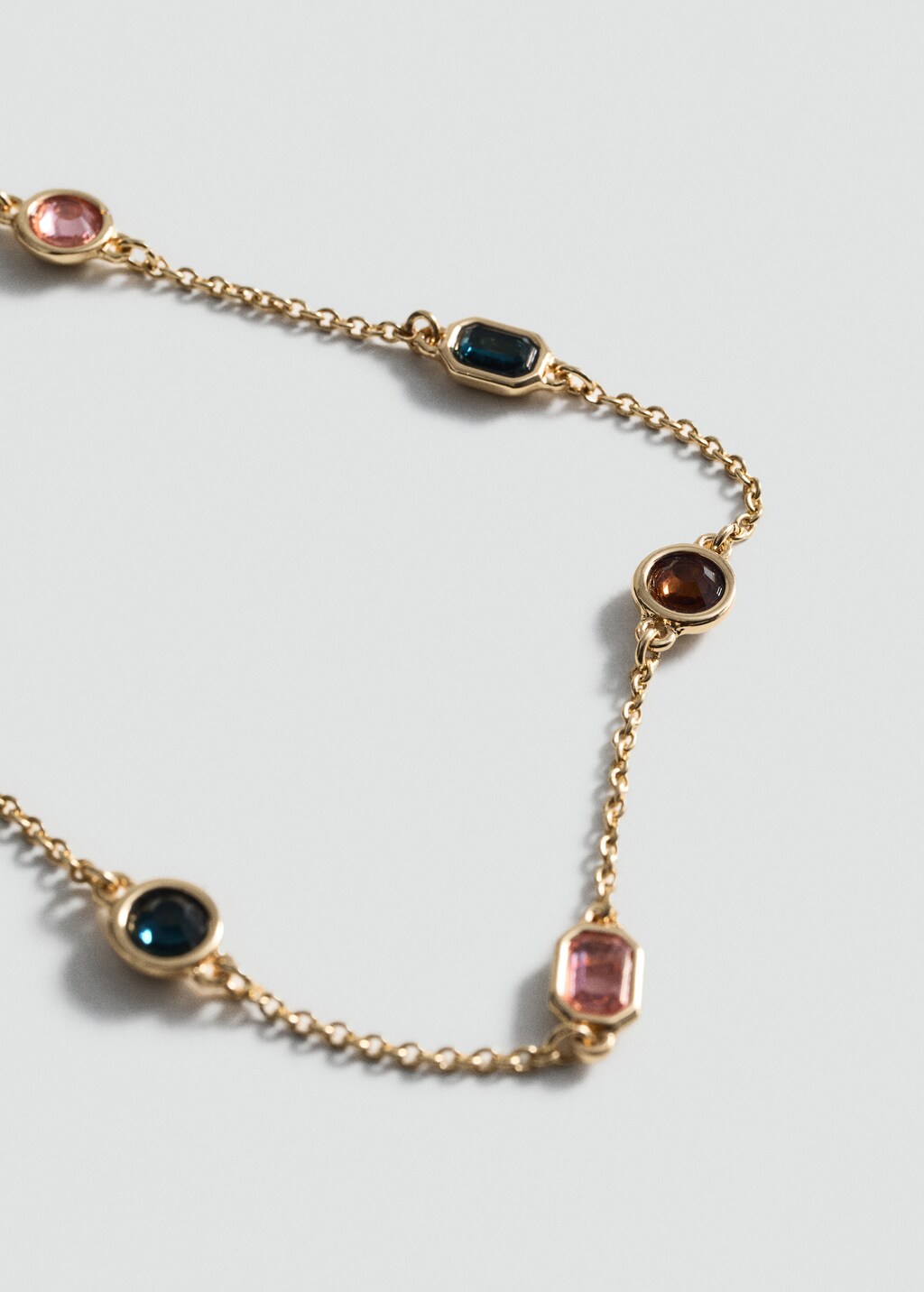 Combined bead chain necklace - Gold
