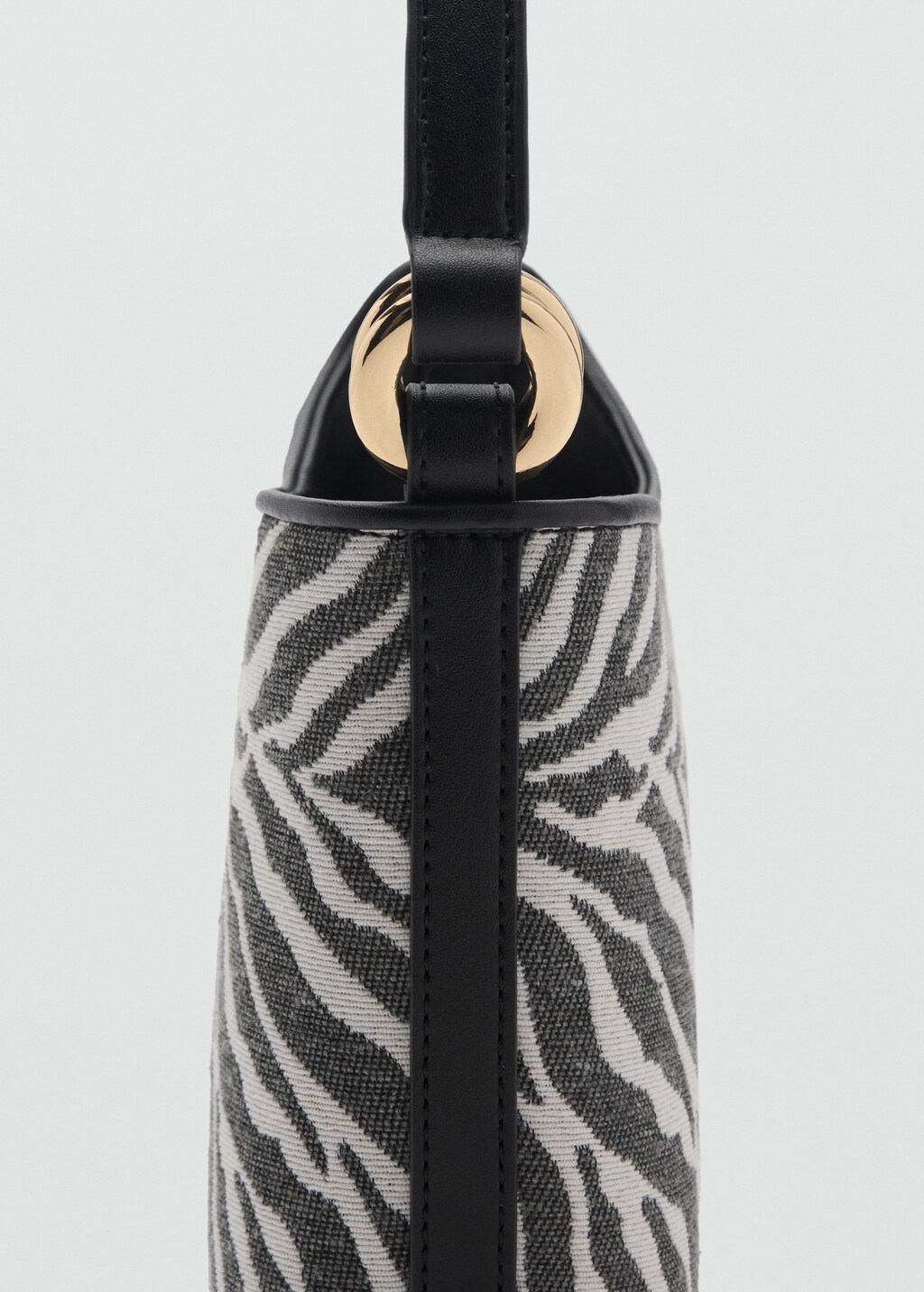 Zebra-print bucket bag - Black