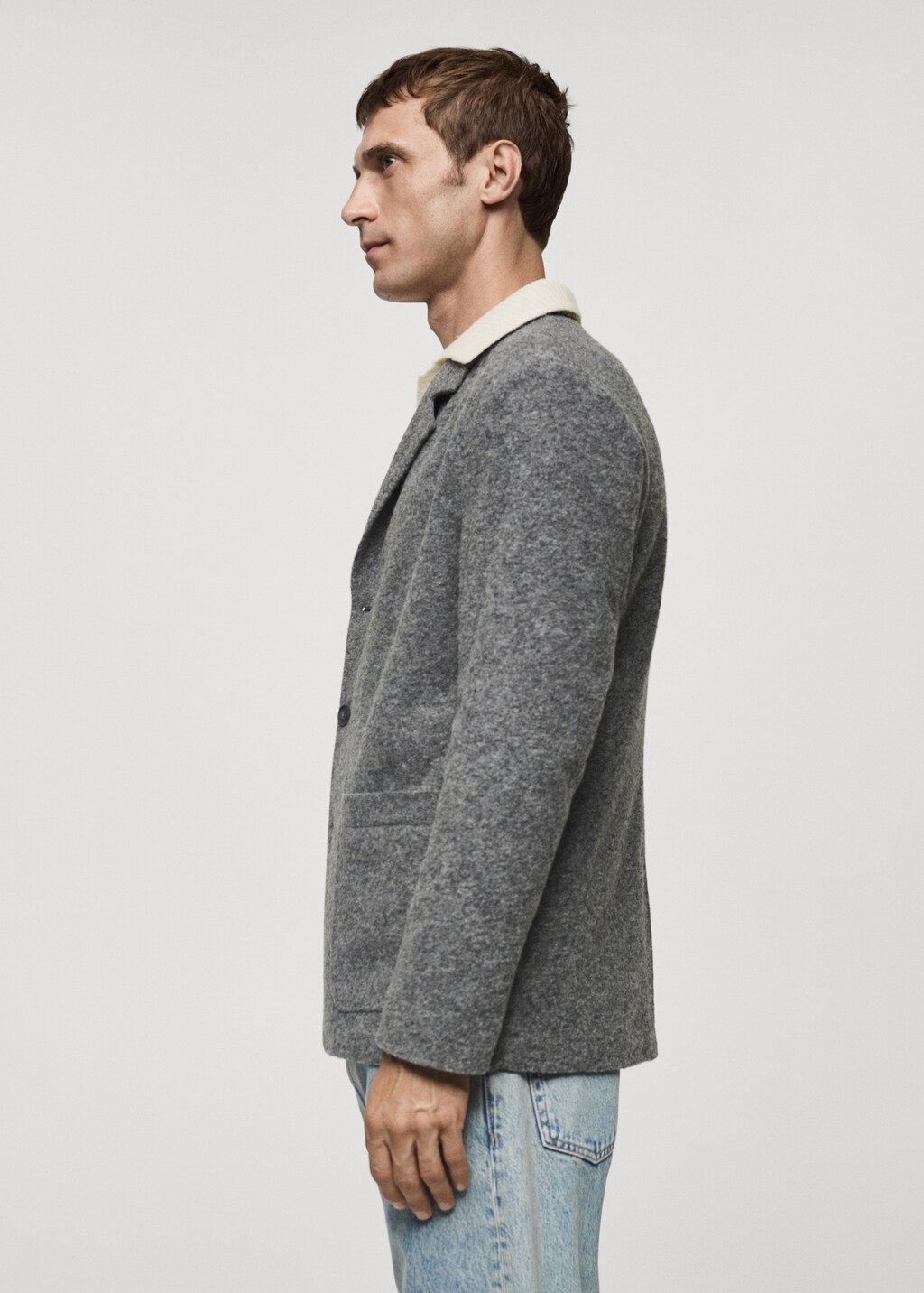 Slim fit flecked wool blazer - Grey