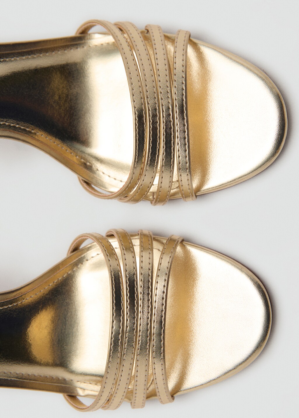 Combined-strap heeled sandals - Silver