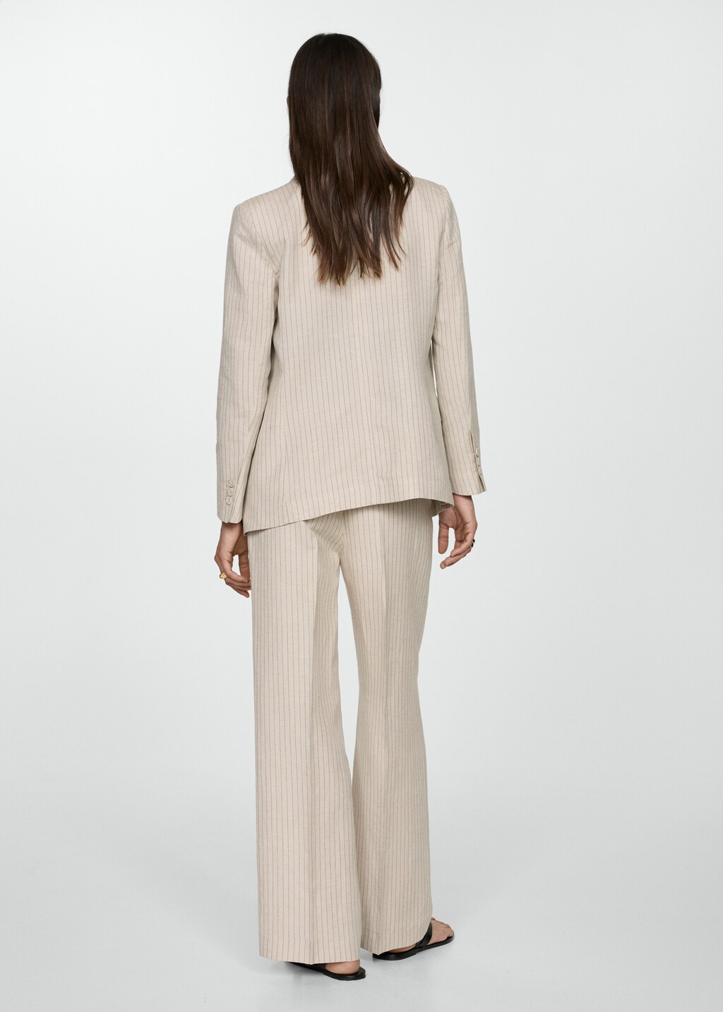 Striped suit trousers - Beige