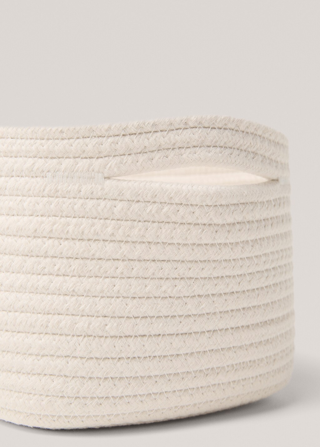 100% cotton storage basket 30x20cm - White