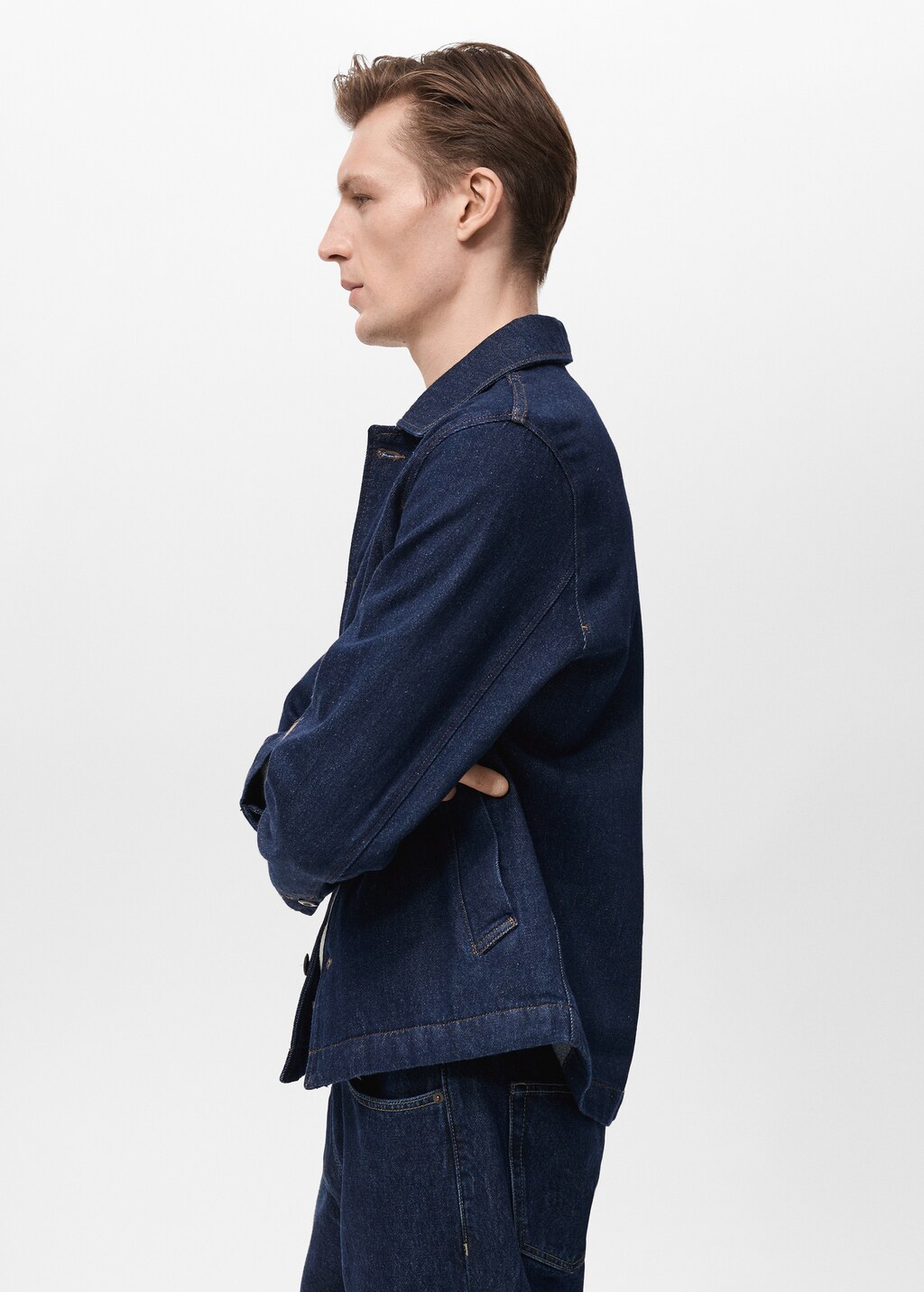Regular-fit denim overshirt - Open Blue
