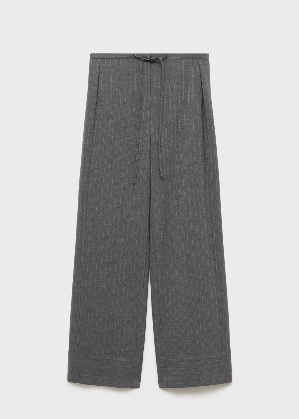 Chalk-stripe straight trousers - Dark Navy