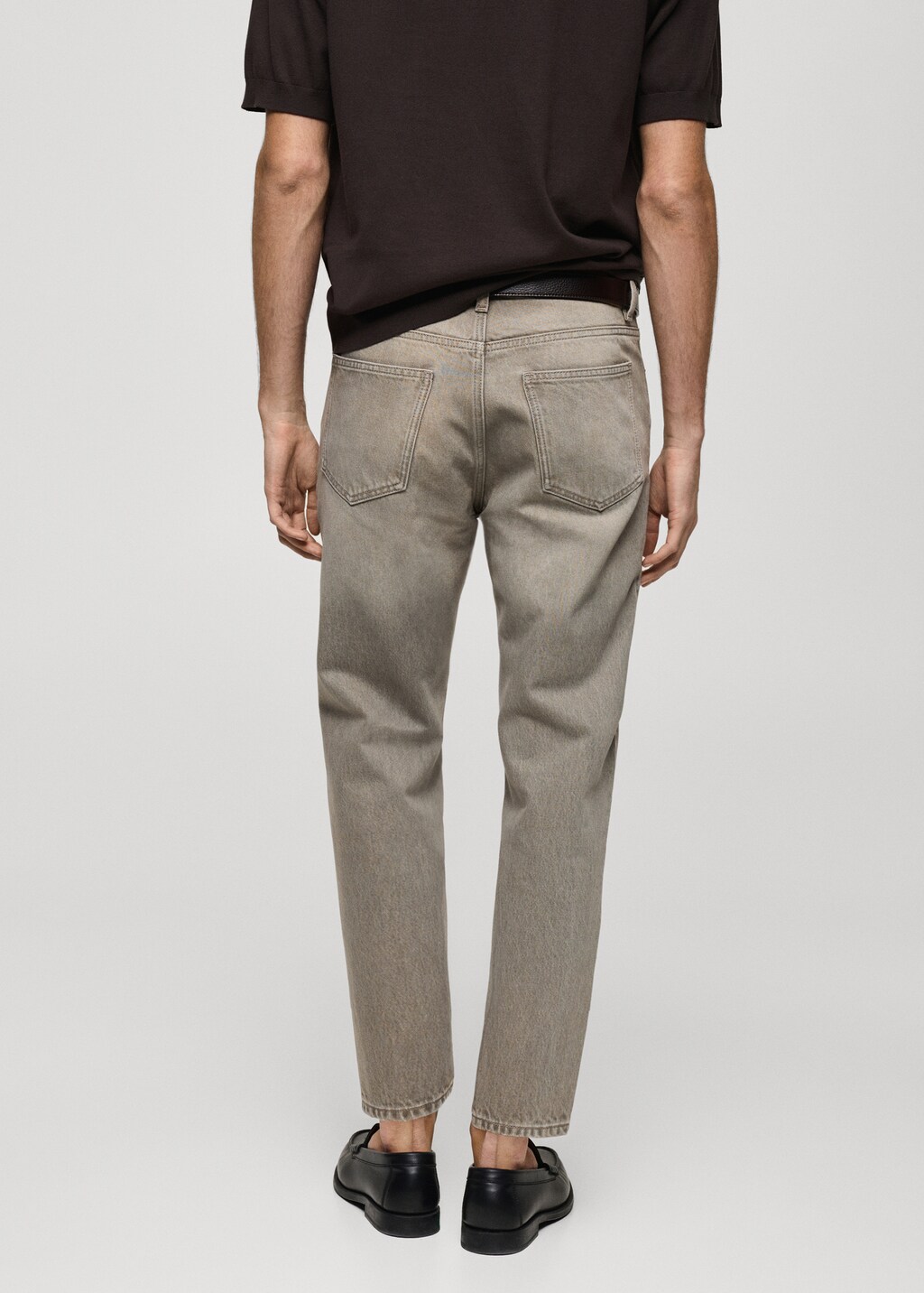 Cropped tapered-fit jeans - Bleach Blue