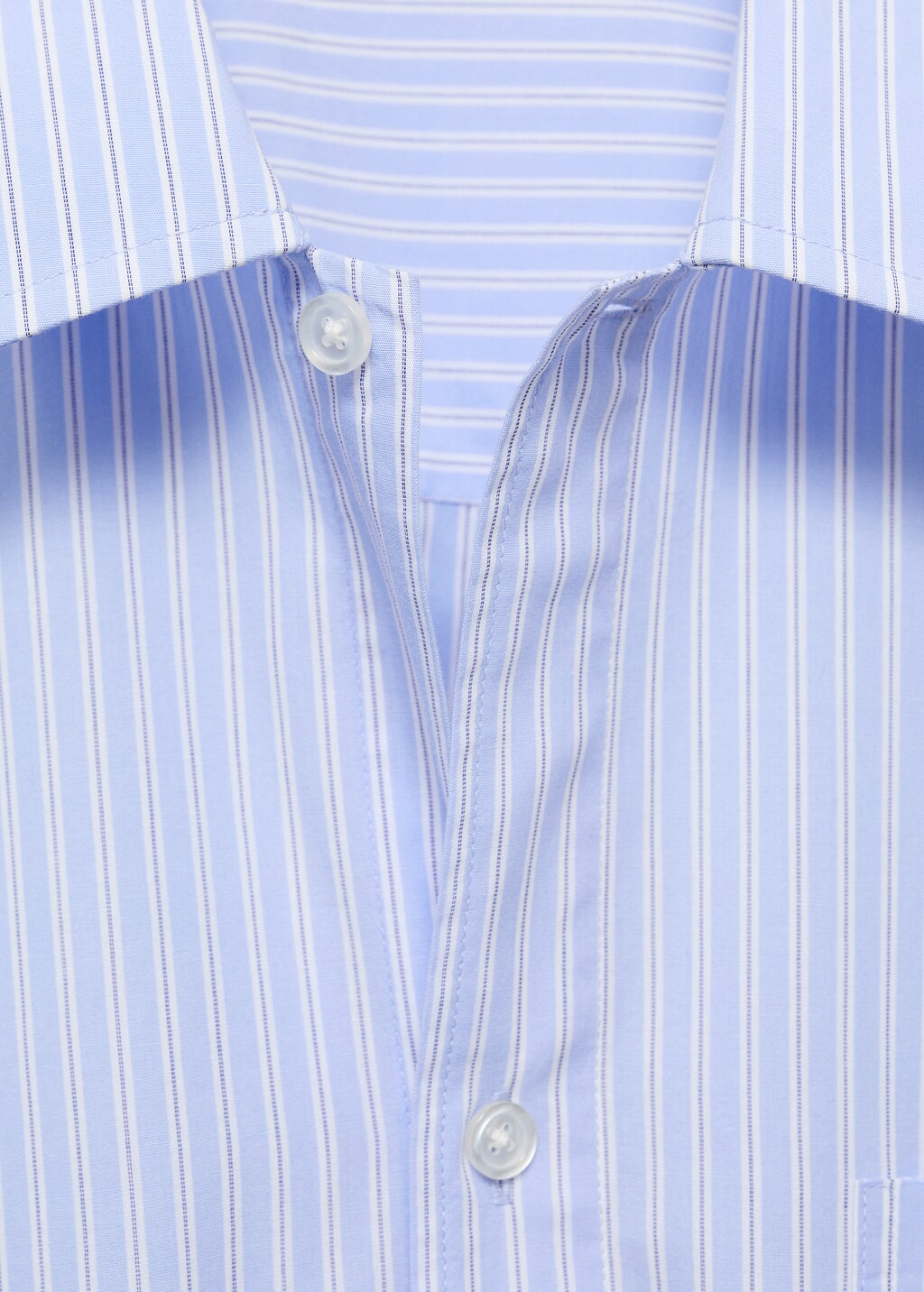 100% cotton regular-fit striped shirt - Sky Blue