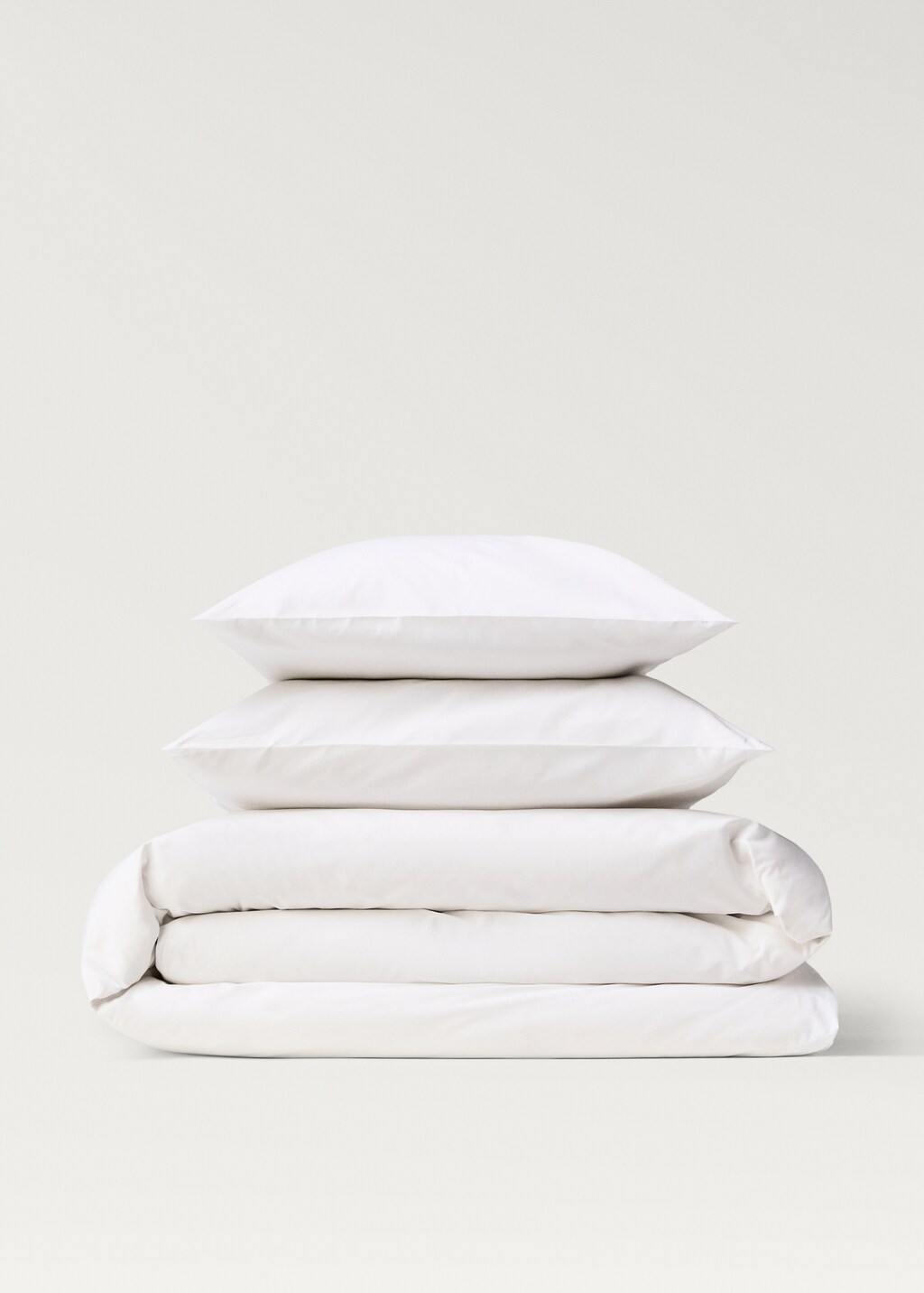 150cm cotton percale duvet cover - White