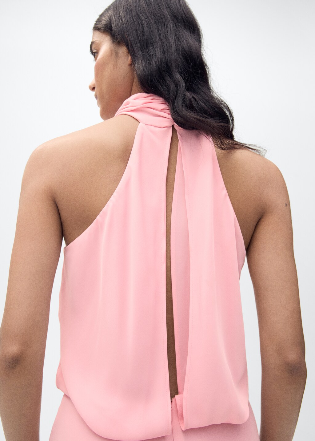 Halter dress with back opening - Pink