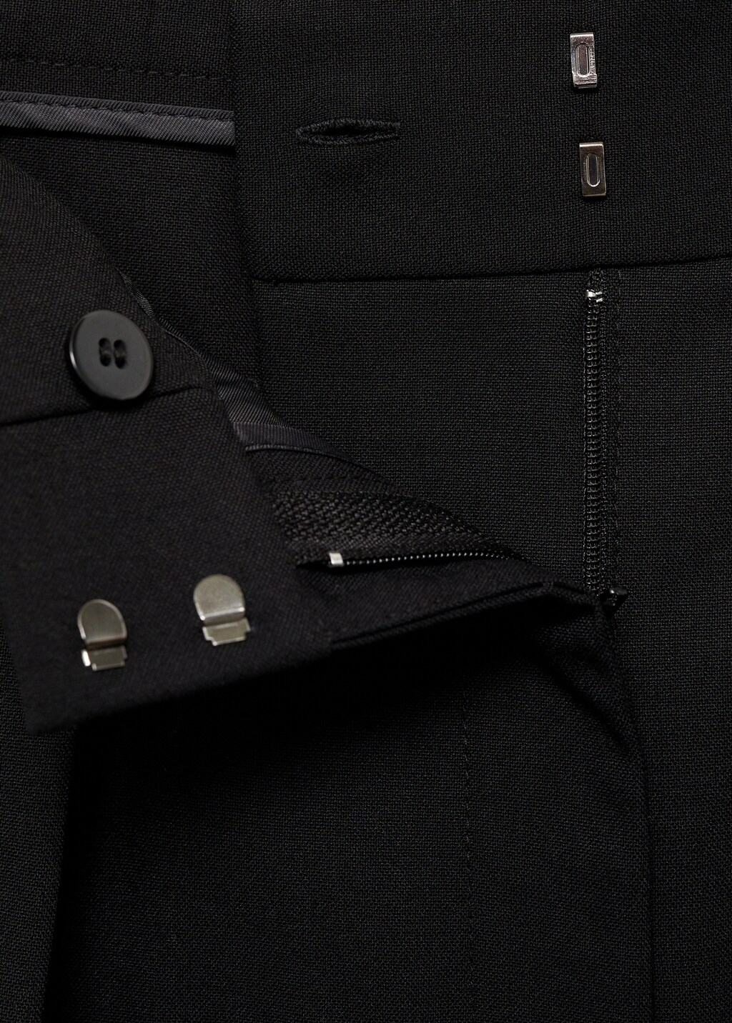 Wideleg pleated trousers - Black