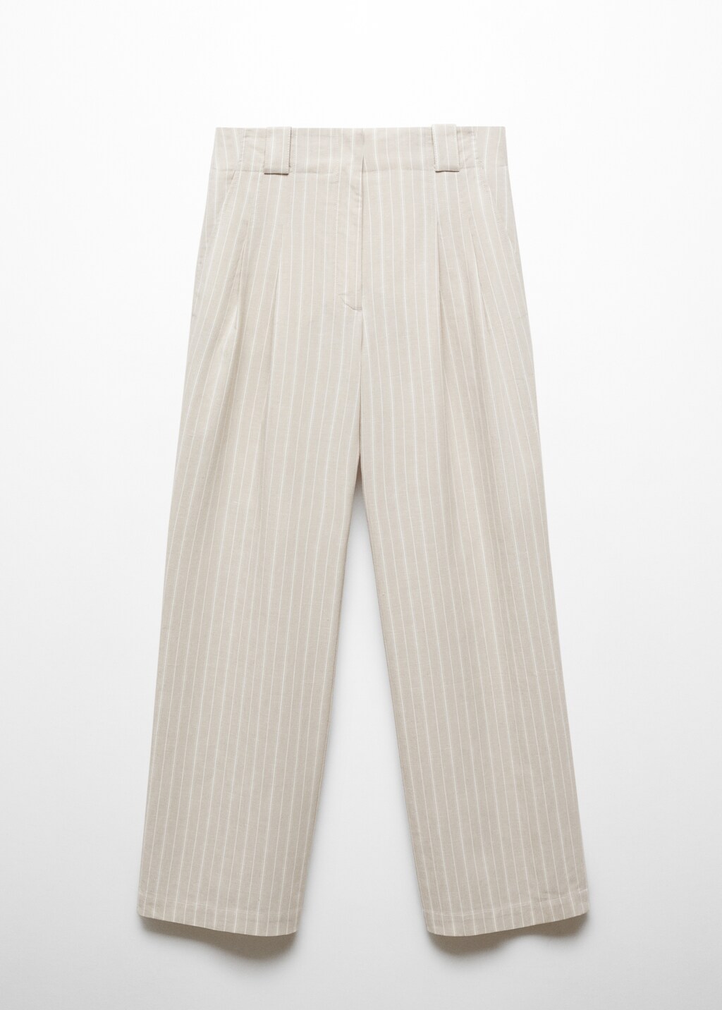 Straight striped trousers - Beige