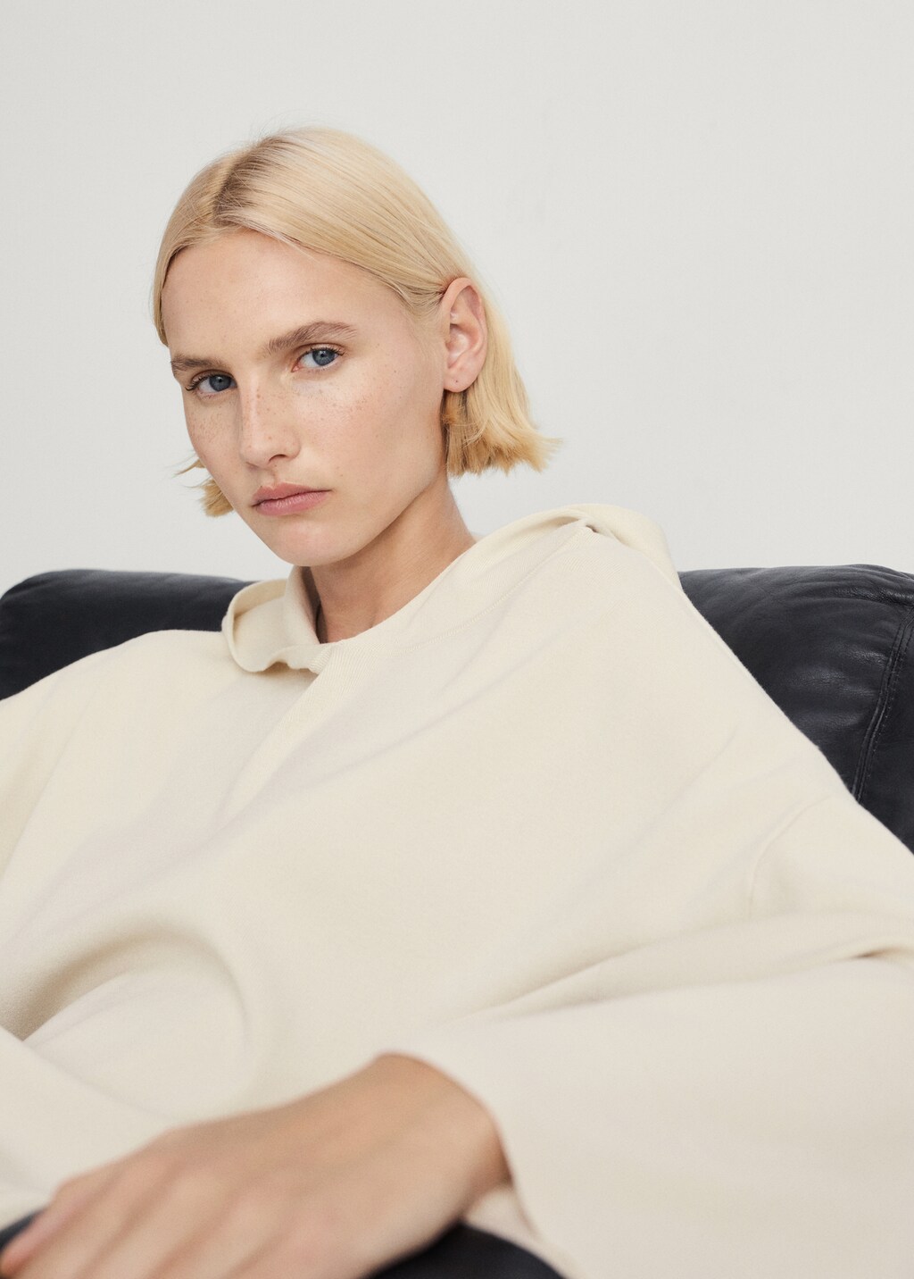 Rib-knit hoodie sweatshirt - Light/Pastel Grey