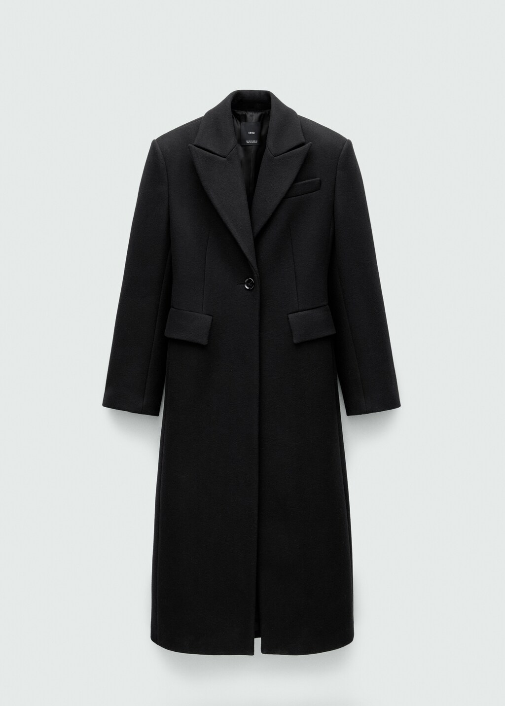 Structured wool coat - Black