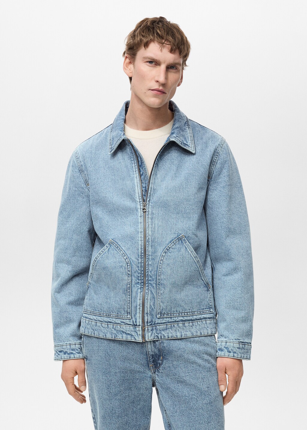 Quilted denim jacket - Medium Blue