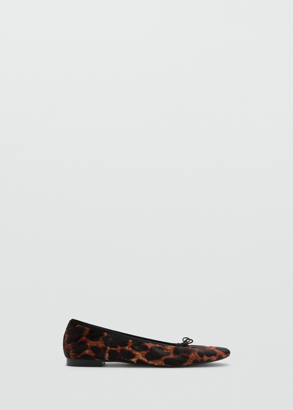 Leather leopard ballerina - Black