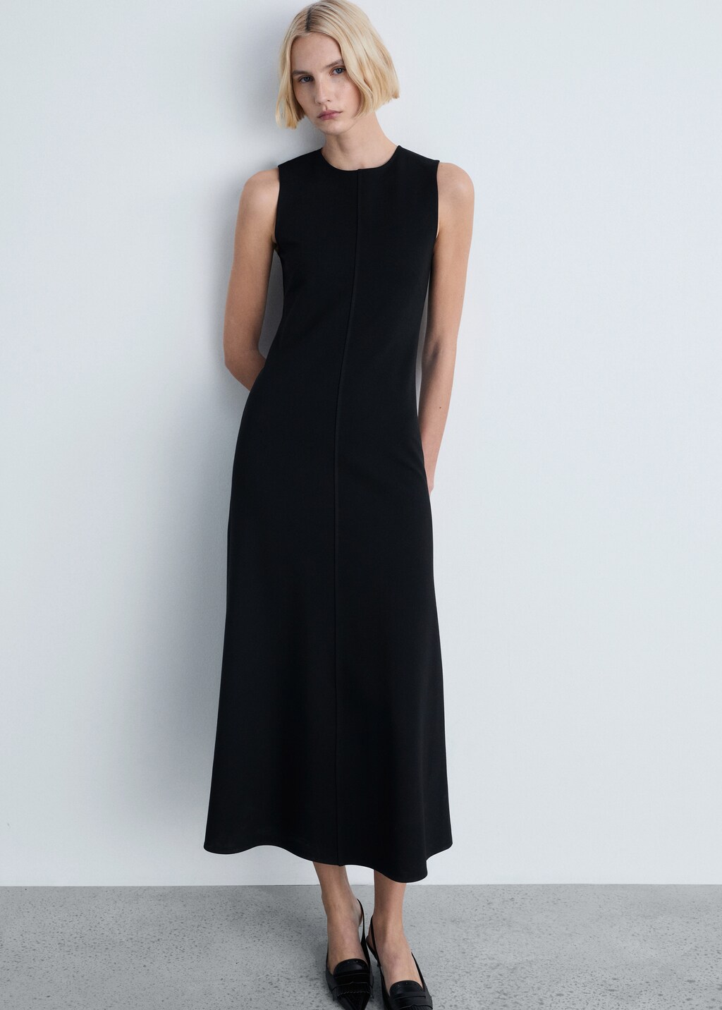 Flared midi-dress - Black