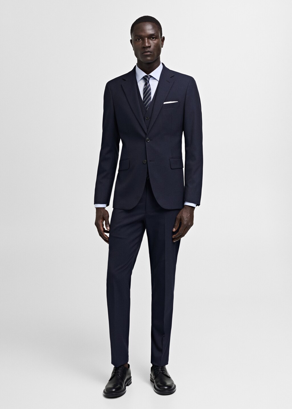 Stretch-fabric slim-fit suit jacket - Dark Navy