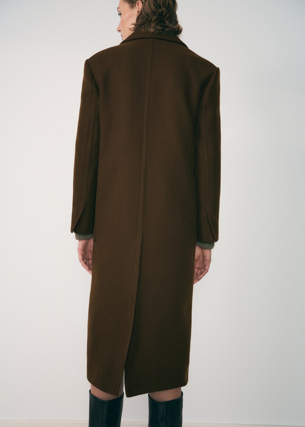 Virgin wool coat with pockets - Khaki