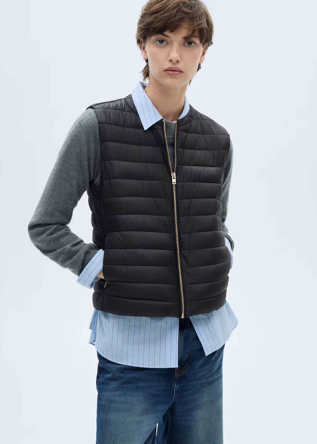 Quilted gilet - Pastel Green