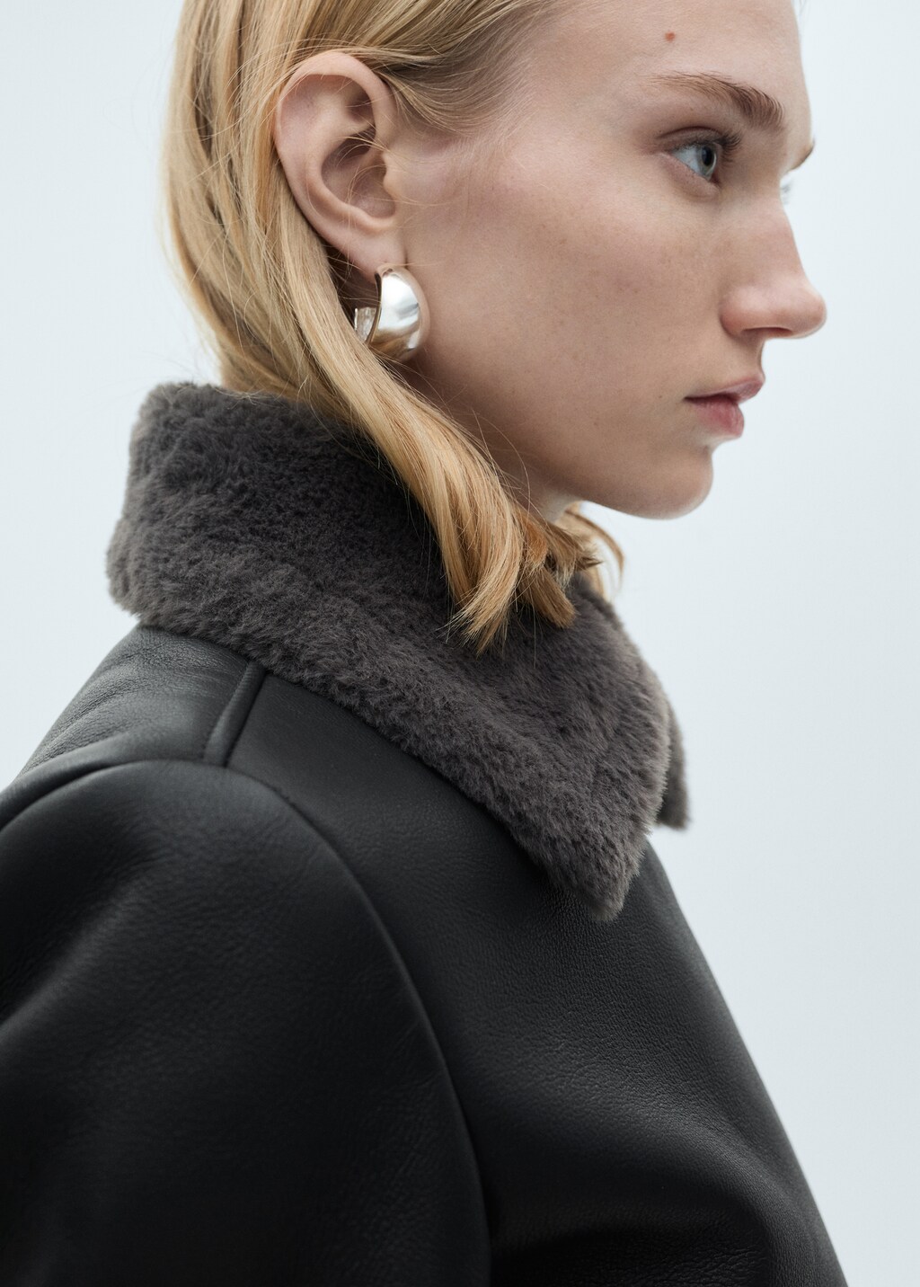 Jacket with shearling-effect lining - Black