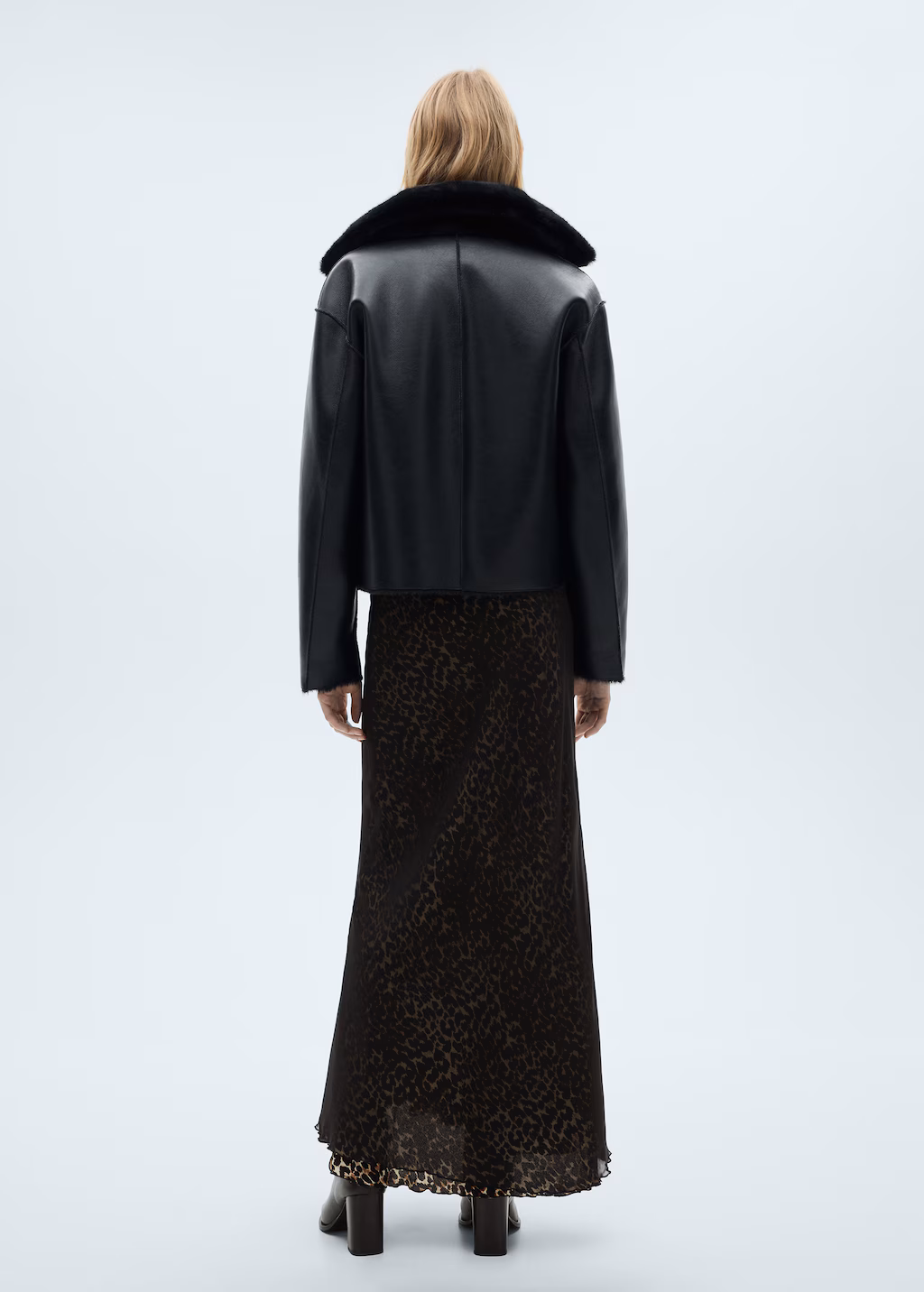 Leopard-print flared skirt - Black