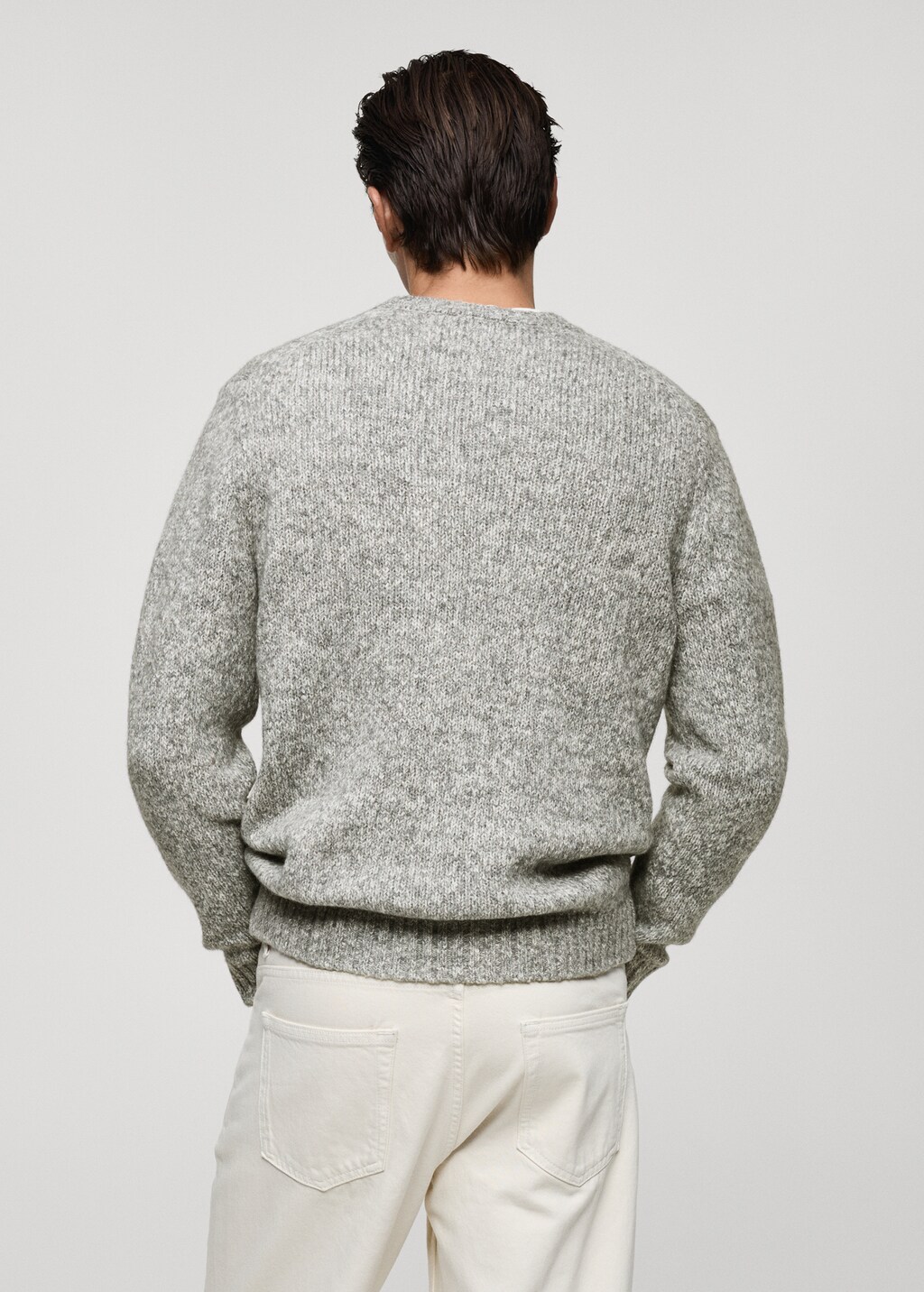 Fleece and cotton sweater - Light Heather Grey