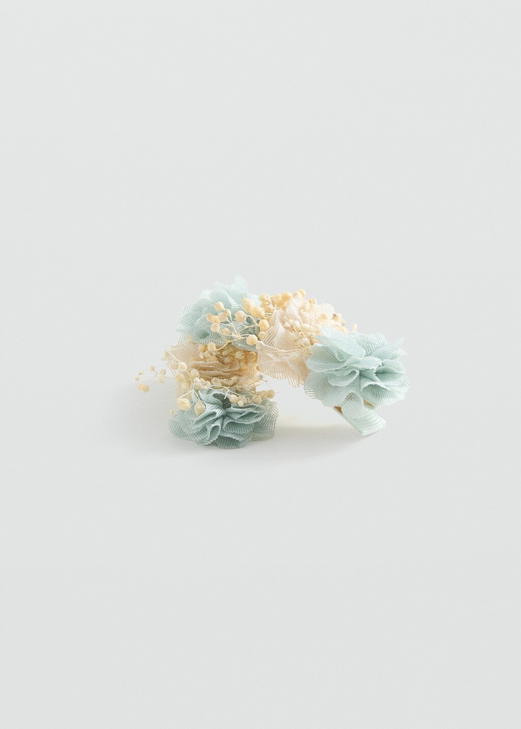 Pack of 2 floral hair clips - Aqua Green