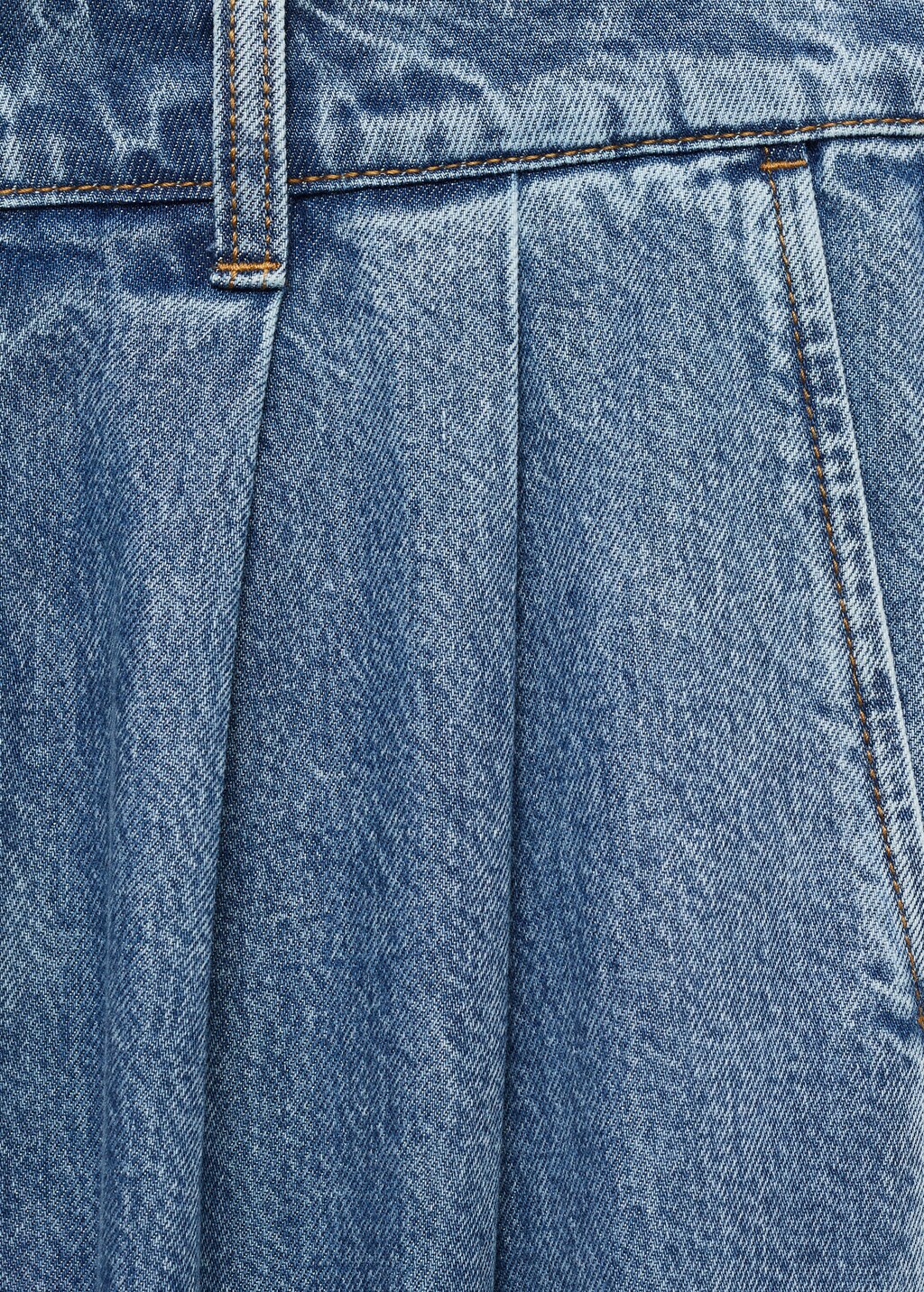 Rinse-wash wideleg jeans with pleats - Open Blue