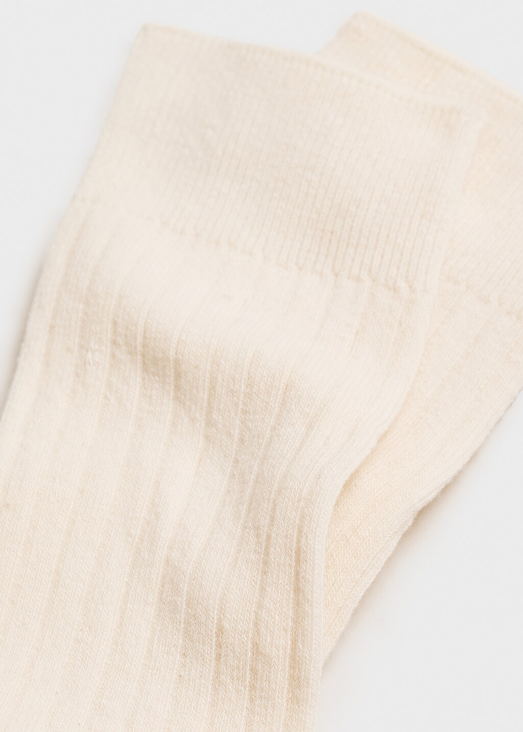 Ribbed cotton socks - Ecru