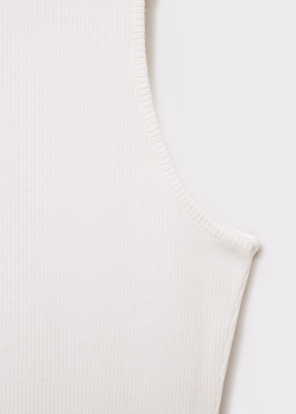 Ribbed cotton top - White