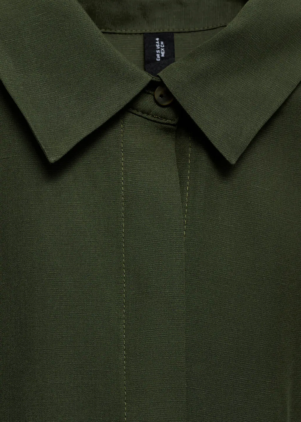 Linen and lyocell-blend shirt dress with belt - Khaki