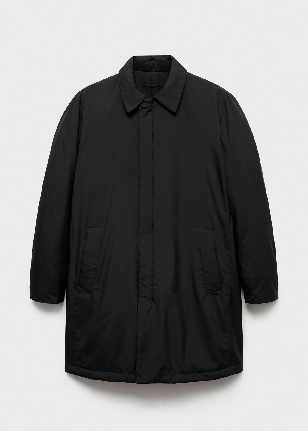 Water-repellent quilted parka - Black