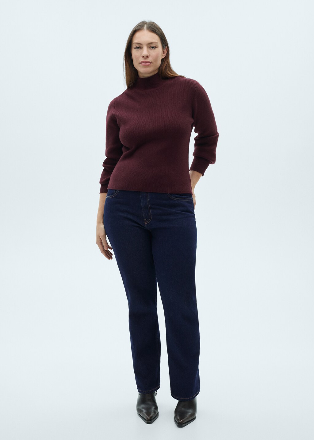 Matilda medium-rise straight-fit jeans - Black denim