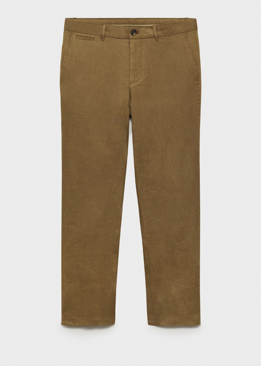 Slim-fit 100% linen trousers - Khaki
