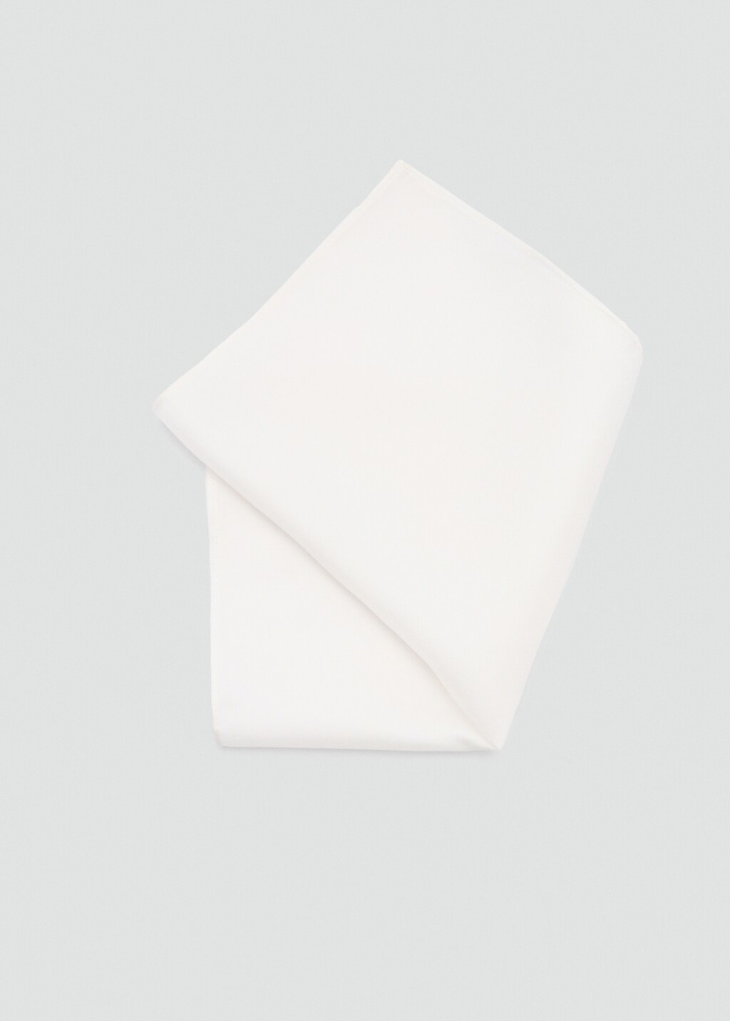 100% silk pocket square - White