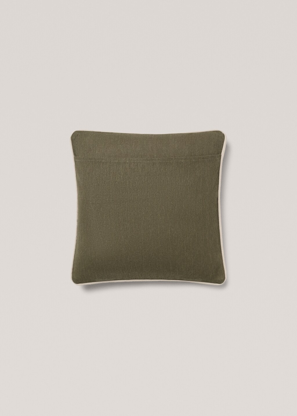 Cotton cushion cover with trim 45x45cm - Sand