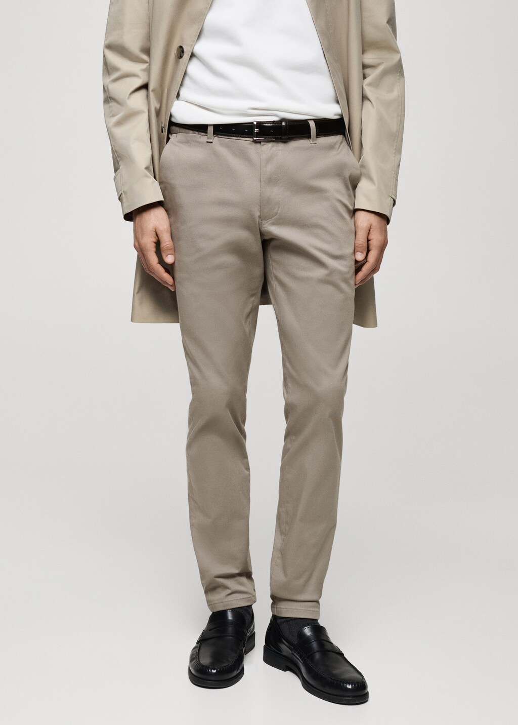 Barna slim-fit twill chino trousers - Beige