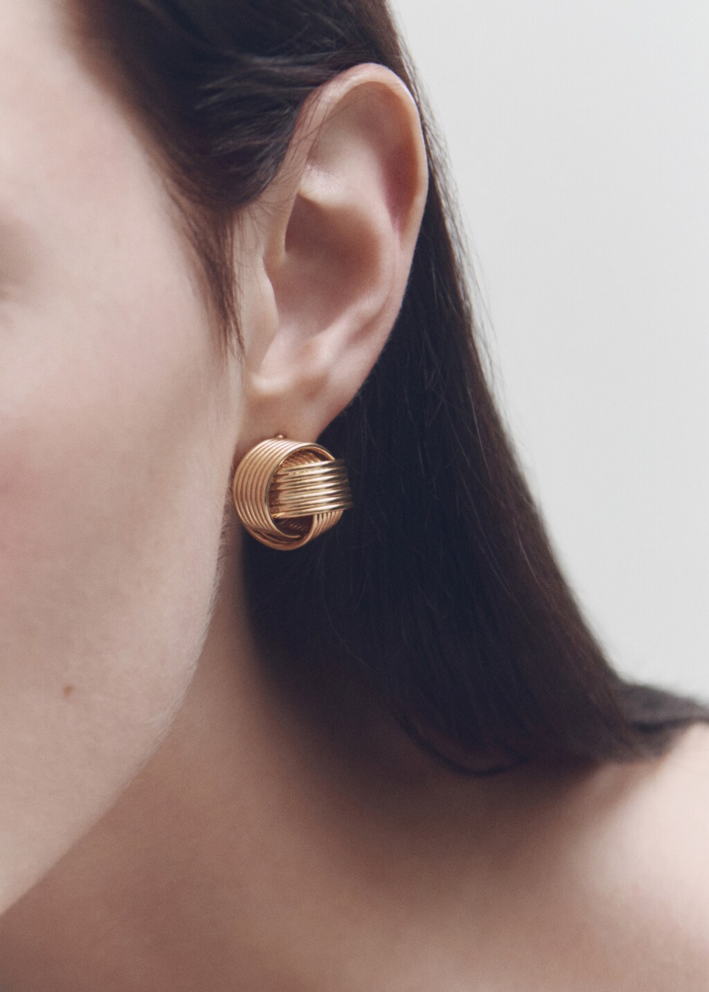 Interlocking circular earrings - Gold
