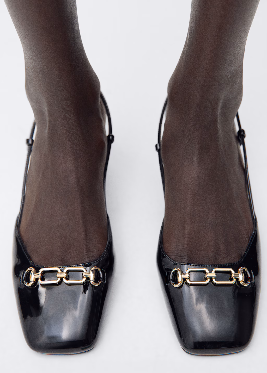 Heeled shoes with link detail - White