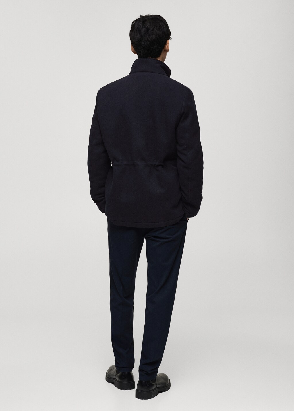 Quilted wool inner coat - Dark Navy