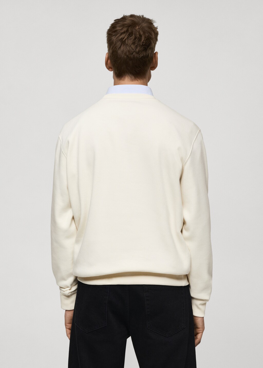 Graphic-print cotton sweatshirt - Beige