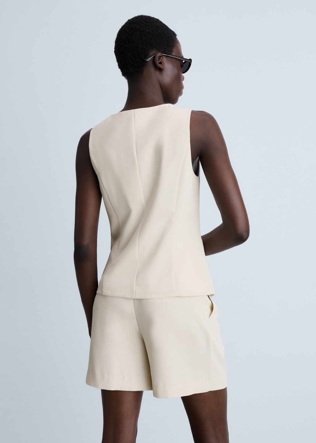 Suit waistcoat with buttons - White